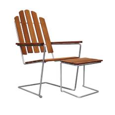Grythyttan Stålmöbler - Klassikerserien loungegrupp med A3 solstol & A3 pall teak - Solstolar