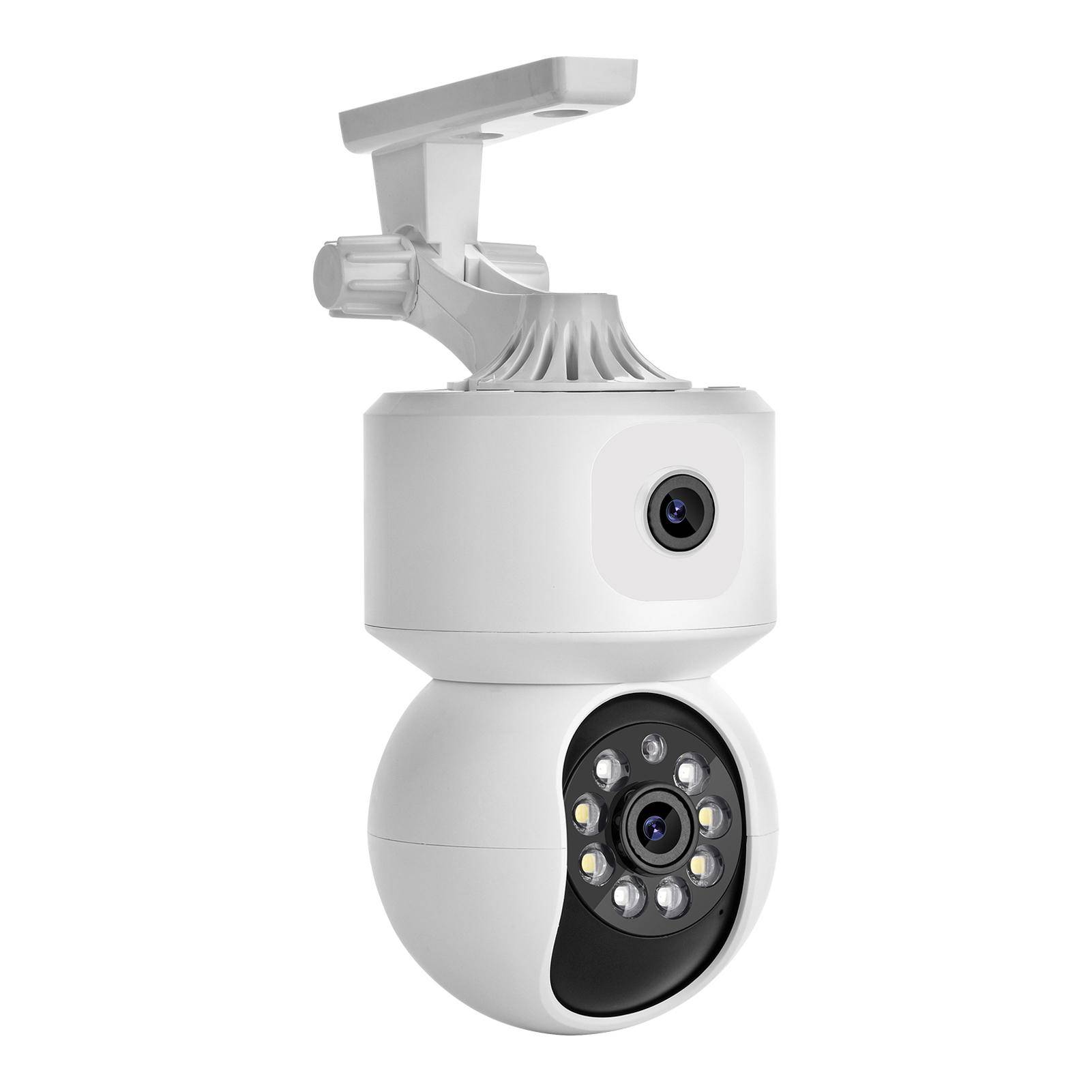1080P HD trådlös säkerhetskamera WiFi-kamera 3MP Pan/Tilt-kamera med 360 graders rörelsespårning IR-natt US Plug vit