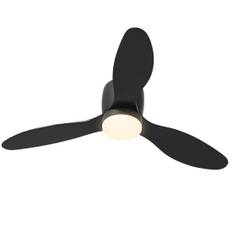 Takfläkt med belysning och fjärrkontroll 115 cm LED-lampa med fläkt, vändbar DC-motor, 3 blad, 3 ljusfärger, 6 hastigheter, time