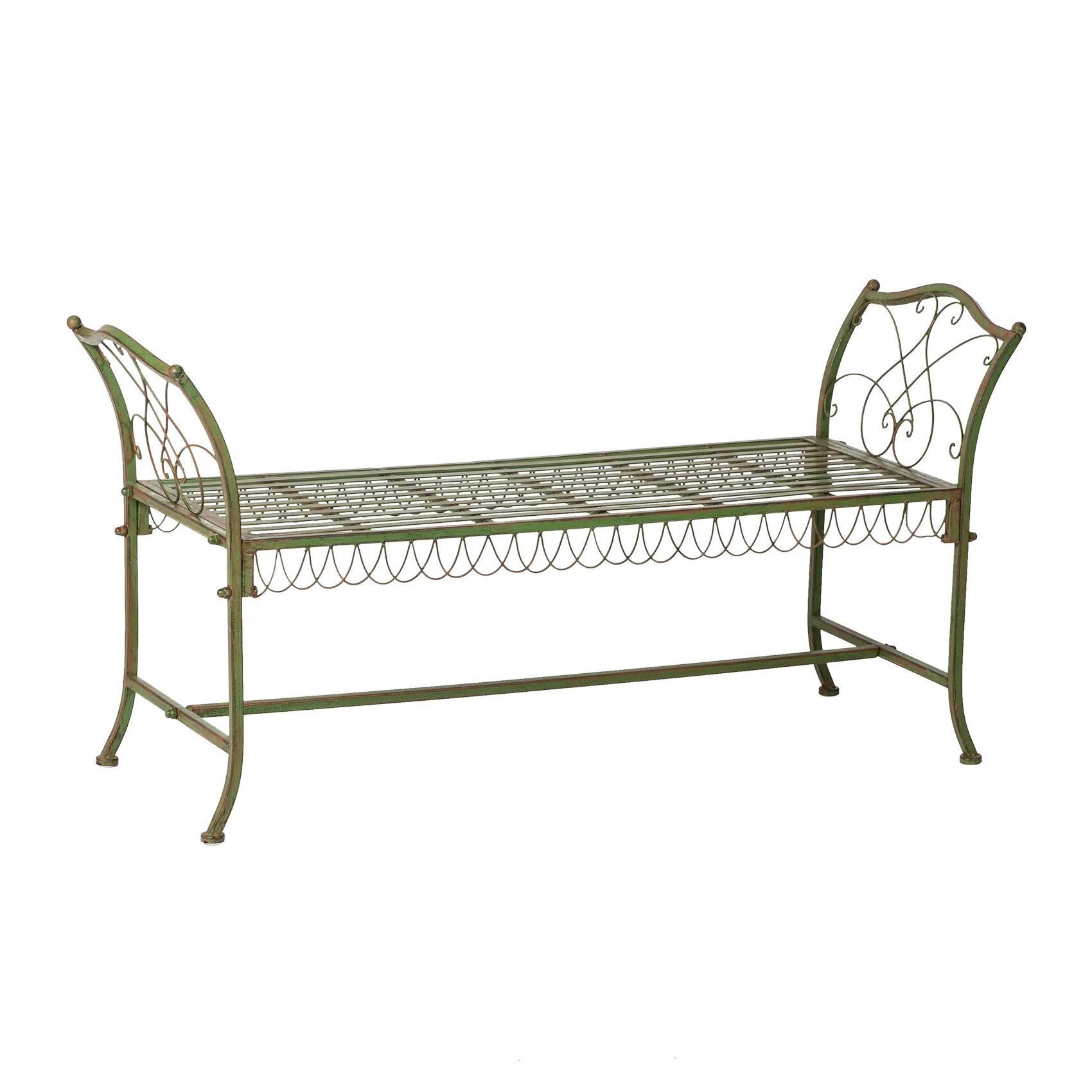Kaprifol smidesbänk grön, 130 cm - Grön