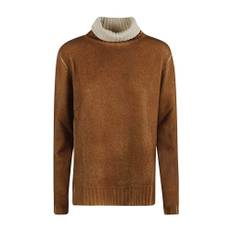 Alessandro Aste, Strik, Dame, Brun, L, Uld, Kamel Uld Kasjmir Turtleneck Sweater