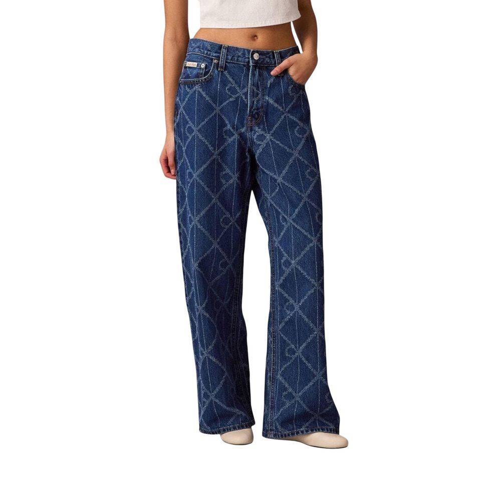 Calvin Klein Jeans - Low Rise Baggy Logo Print Denim Jeans - Blue - W27