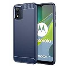 Folmecket Motorola Moto E13 fodral, stötdämpning flexibel TPU gummi skyddande mobiltelefonfodral för Moto E13 fodral 6,5 tum blå