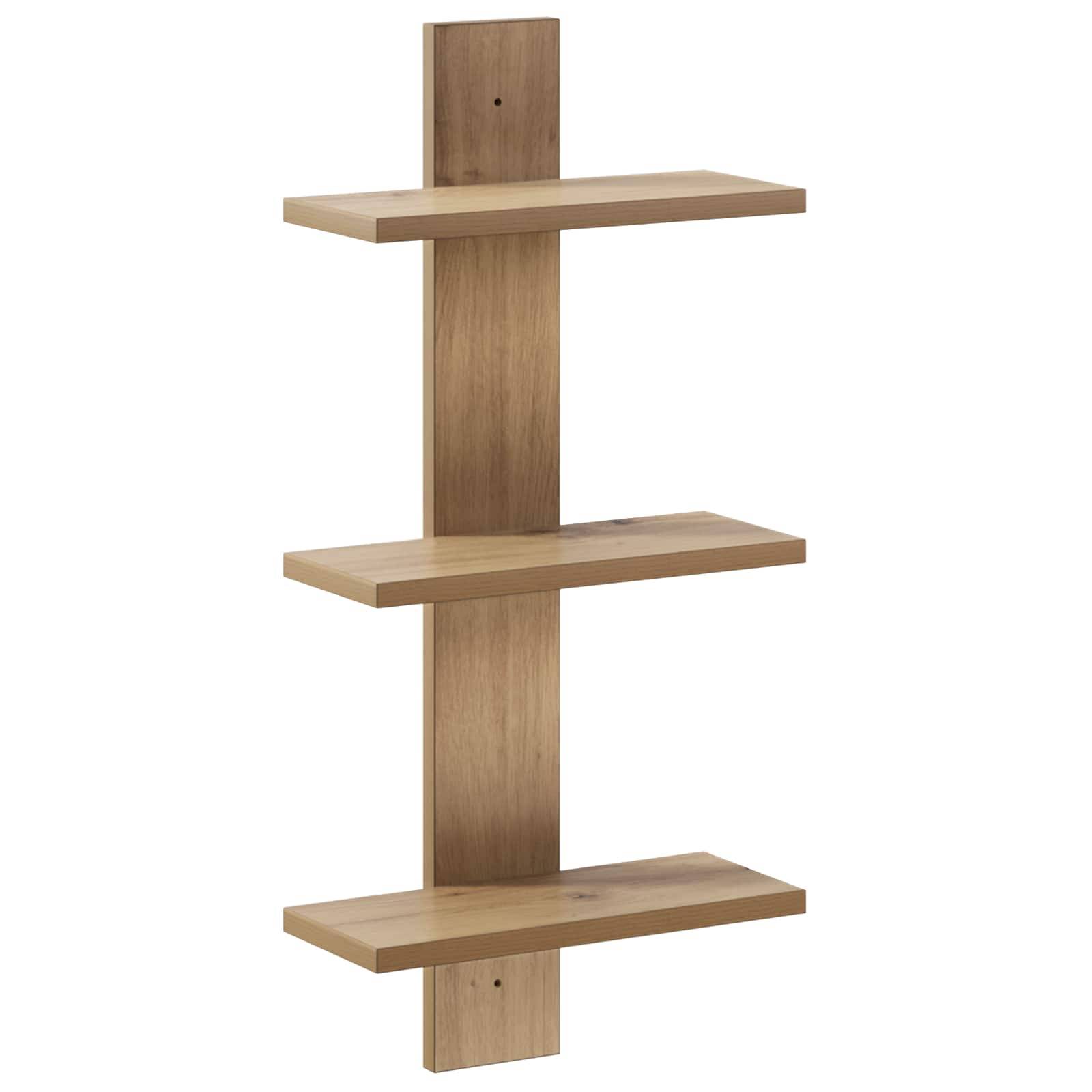 vidaXL Vägghylla Artisan-ek 30 x 13.5 x 64.5 cm Konstruerat trä