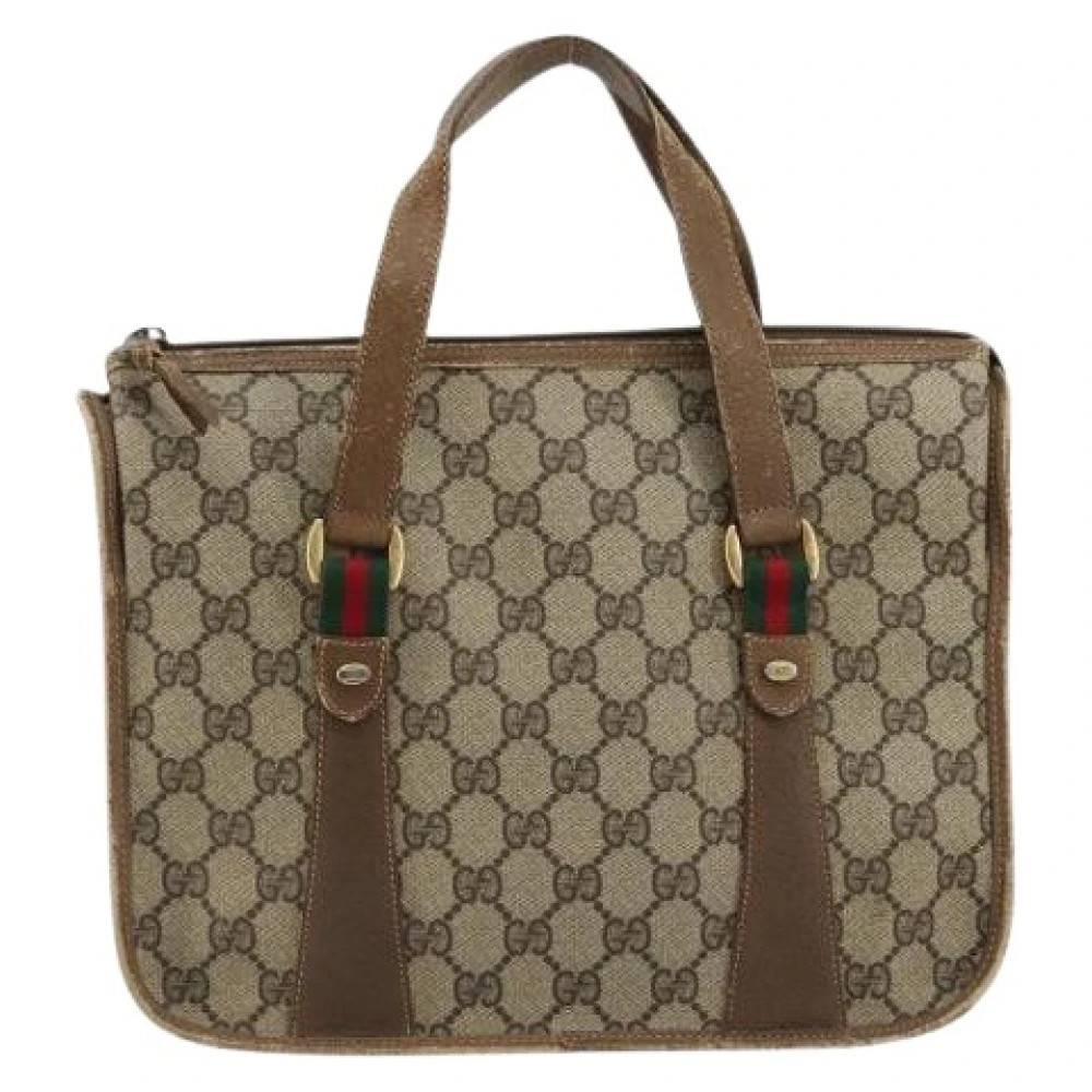 Gucci Vintage Pre-owned Vintage Håndtaske - Vintage - Dame - Beige - ONE SIZE - Læder
