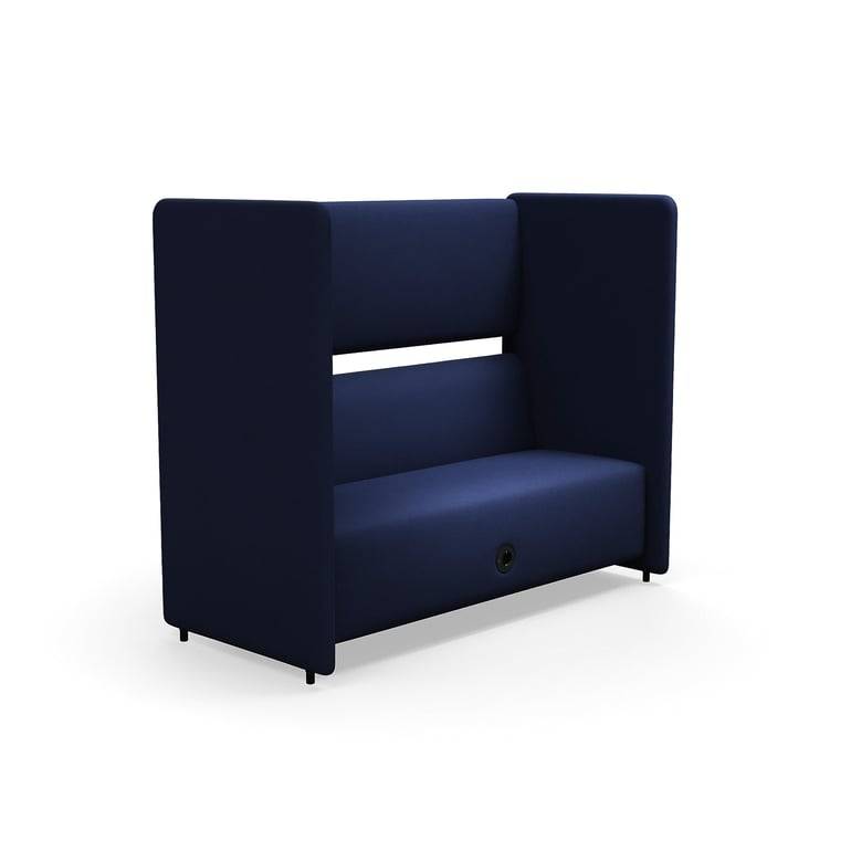 Soffa CLEAR SOUND, 3 sits, med USB/220V-uttag, tyg Pod CS, marinblå