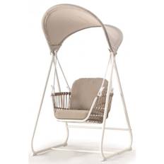 BARI SWING Hængestol i aluminium og quick dry olefin H192 cm - Hvid/Natur