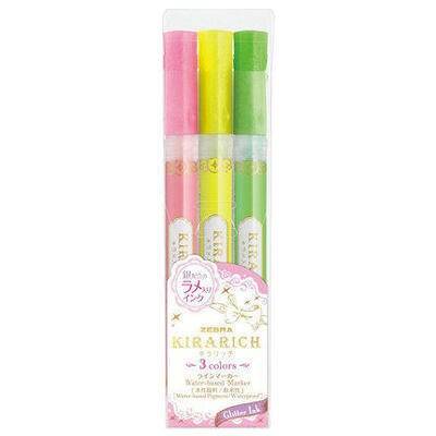Japan zebra kirarich blank pärla penna 3/5 färger set wks 18 färg överstrykningspenna - 3 färger