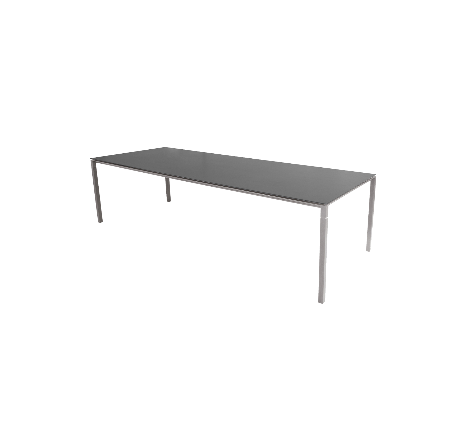 Pure bord, 280x100 cm - Light grey, aluminium / Concrete grey, ceramic