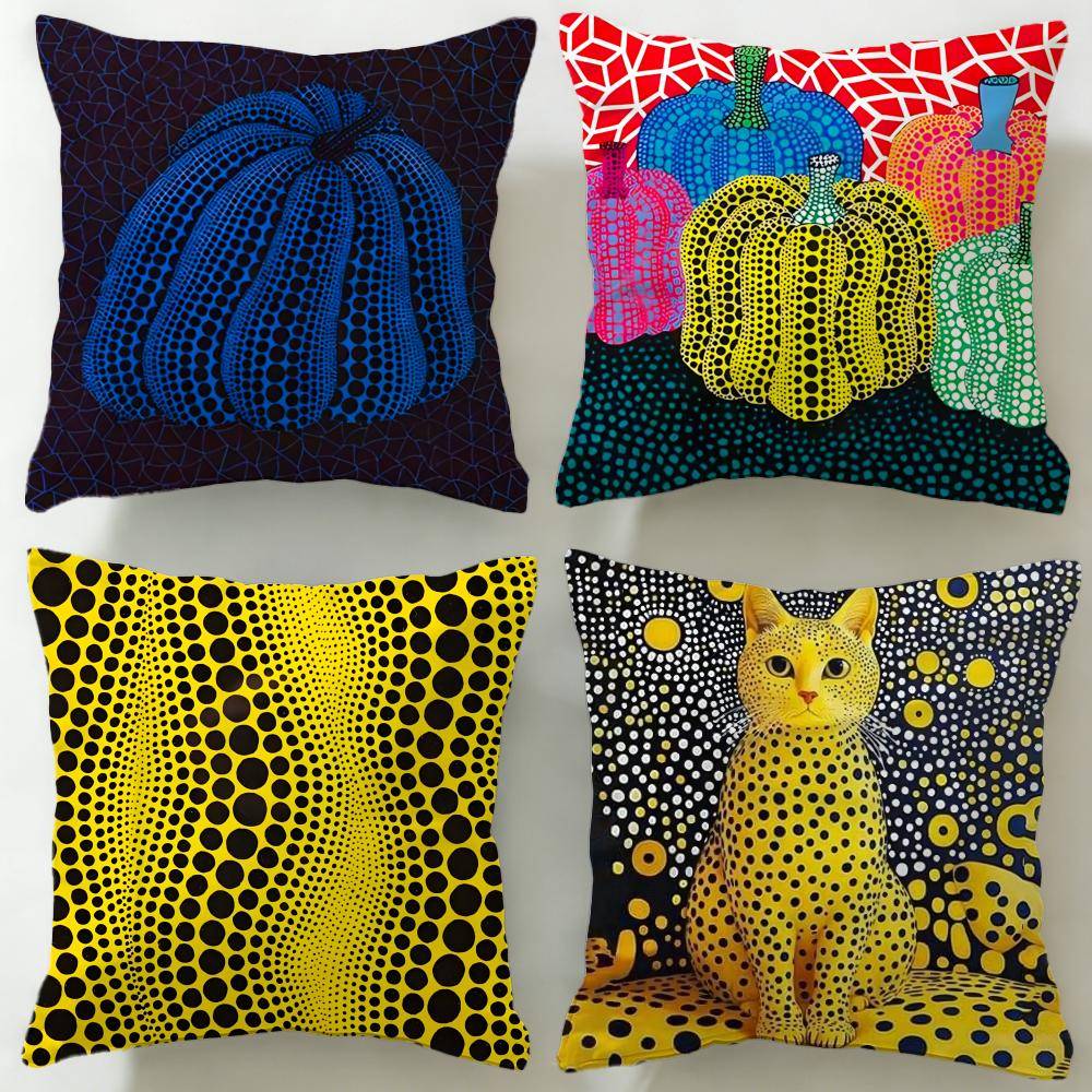 Kuddfodral av klassisk konstnär Yayoi Kusama, mjukt och lätttvättat örngott – Mångsidigt för soffa, säng, resor och kontor