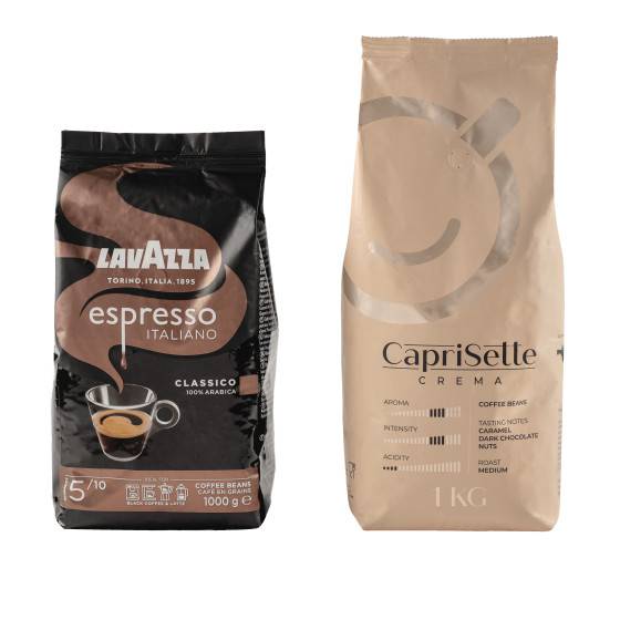 Coffee beans set Lavazza Espresso Italiano Classico + Caprisette Crema, 2 kg