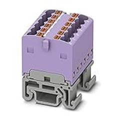 PHOENIX CONTACT PTFIX 12 x 1,5-NS15A VT distributionsblock, internt brydd, 500 V, 17,5 A, antal anslutningar 12, tvärsnitt 0,14 mm² – 2,5 mm², AWG 26–14, bredd 24,9 mm, lila, 20 stycken