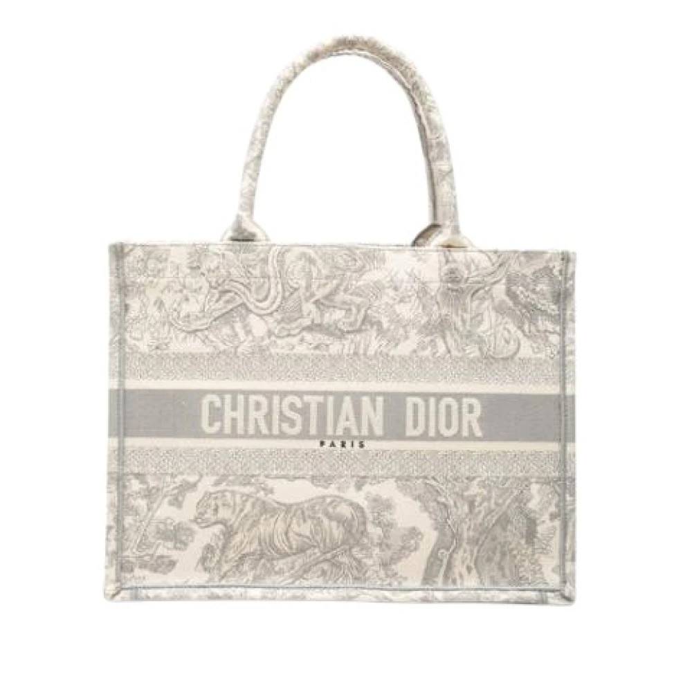 Dior Vintage Pre-owned Canvas Tote Bag - Vintage - Dame - Grå - ONE SIZE - Uld