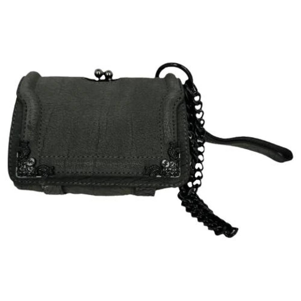 Alexander McQueen Pre-owned Pre-owned Chain Flap Shoulder Bag - Vintage - Dame - Grå - ONE SIZE - Uld