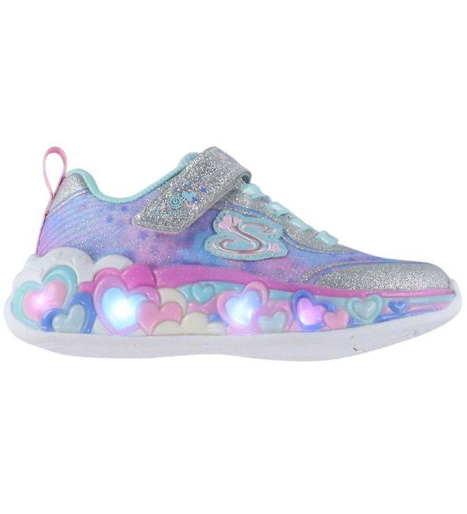 Skechers Skor m. Ljus - Evigt Heart Ljus - Silver/Multi - Skechers - 35 - Blinkande skor