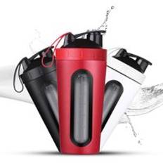 Protein shaker flaska 700ml rostfritt stål gym fitness sport shaker miljövänlig vattenflaska protein pulver mixer - Flisskakflaska