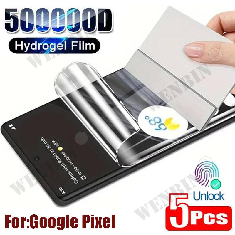 5Pcs Hydrogel Film For Google Pixel 11 10 9 8 7 6 Pro XL Full Cover Screen Protector For Google Pixel 9A 8A 7A 6A