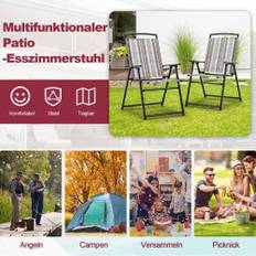 Set med 2 trädgårdsstolar hopfällbara stolar med armstöd 51 x 61,5 x 92 cm grå