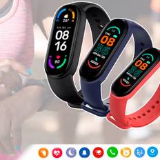 Smartwatch med puls- och blodtrycksmätare - Blå