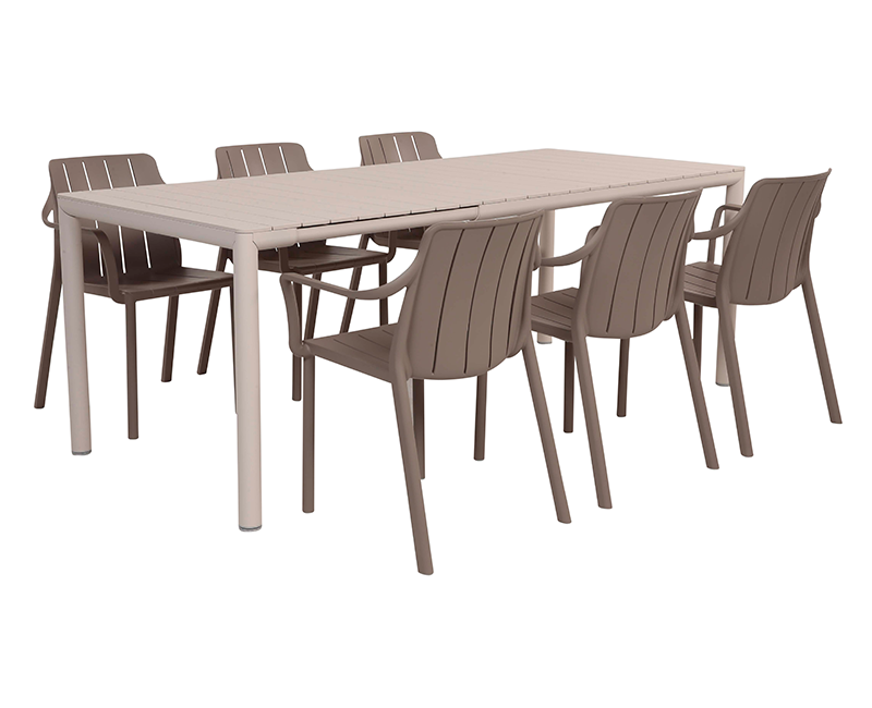 Nardi Tevere Tiberina Havemøbelsæt - 90x147/211 - Sand / Latte