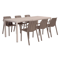 Nardi Tevere Tiberina Havemøbelsæt - 90x147/211 - Sand / Latte