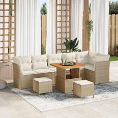 vidaXL Havesofa Sæt 9 pcs beige og cremefarvet 80 x 80 x 71 cm