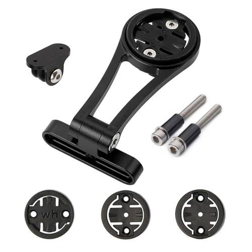 BSSOK Justerbart cykeldatorfäste för landsvägscykel, (aluminiumlegering) Kompatibel med Garmin Edge, Wahoo Elemnt, Bryton, Cateye, GoPro-kamera och -ljus. (Svart)