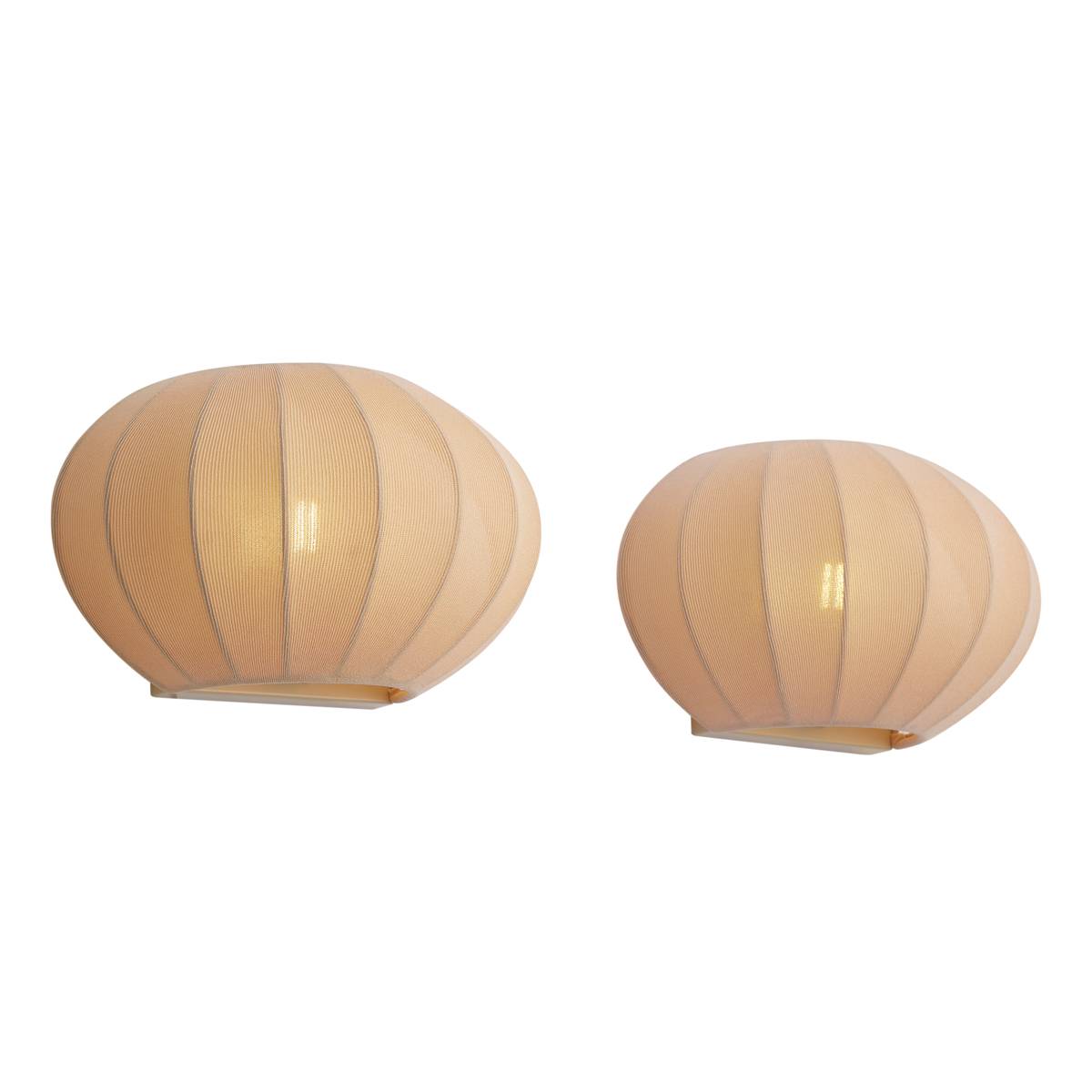 Set van 2 wandlampen beige met stoffen kap - Bida