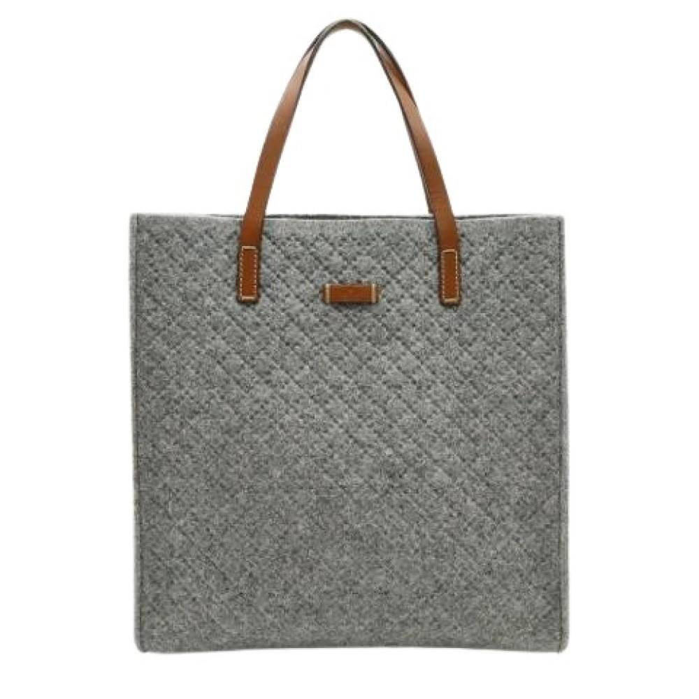 Gucci Vintage Pre-owned Diamante Tote Bag - Vintage - Dame - Grå - ONE SIZE - Uld