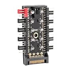 Fläktkontroll PC, Fläkt Hub PC Fläkt Styrenhet Fläkt CPU Kylfläkt PWM Hub PC Chassi Fläkt Hub 10 Port 12V 4 Pin för Dator Moderkort (Seriell ATA Power)