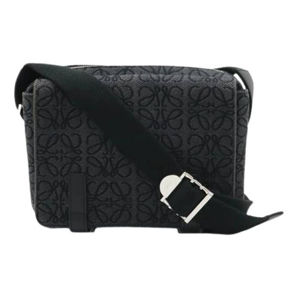 Loewe Pre-owned Pre-owned Repeat Anagram Canvas Skuldertaske - Vintage - Dame - Sort - ONE SIZE - Uld