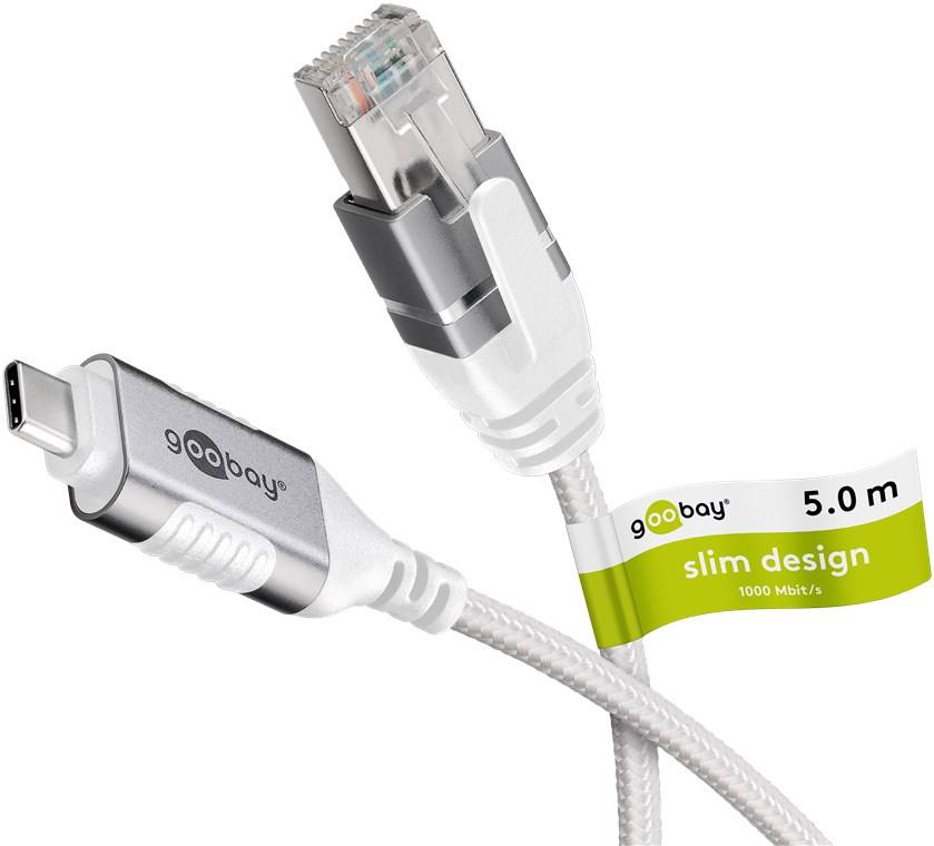 Goobay Ethernet-kabel USB-C 3.1 til RJ45, Slim, 5 m
