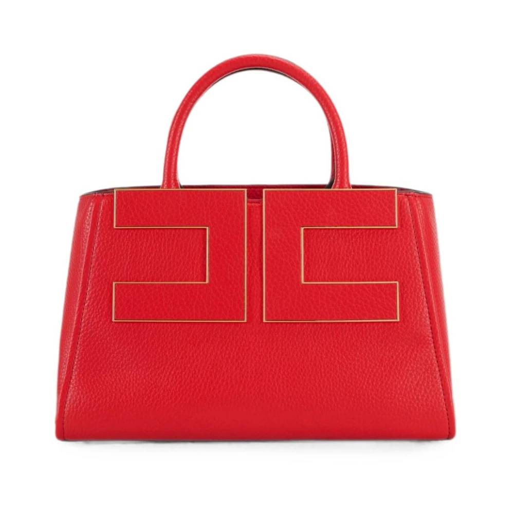 Elisabetta Franchi Tote Taske med Logo - Tasker - Dame - Rød - ONE SIZE - Uld