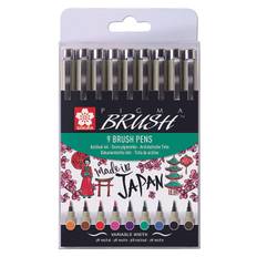 Pigma Brush Pen Wallet 9 assorted