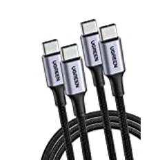 UGREEN USB C Kabel 100W 2M Ladekabel USB-C 2 Stück PD 3.0 Schnellladekabel PPS USB C auf USB C Kabel für iPhone 16/15 Serie, MacBook Pro/Air, iPad Pro, Galaxy S25, Pixel 9, Steam Deck usw