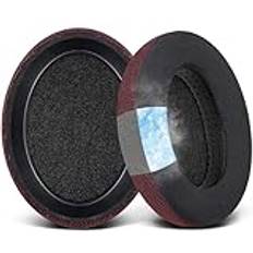 SOULWIT Kylande gel-öronkuddar för Sennheiser HD650, HD660S, HD660S2, HD600, HD6XX, HD58X, HD580, HD565, HD545, HD535 hörlurar, öronkudde med is siden tyg, extra tjocklek - Bourgogne