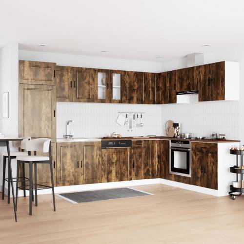 Diskbänksskåp Porto 2 st Brun 80 x 46 x 81,5 cm Konstruerat trä