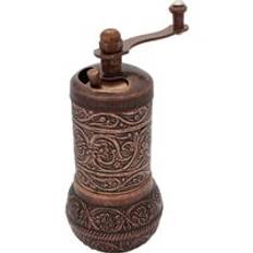 Handgjord äkta anatolisk ottomansk kopparkvarn, saltpepparkvarn, kryddsaltkvarn, kaffekvarn gjord i kalkon - Brun