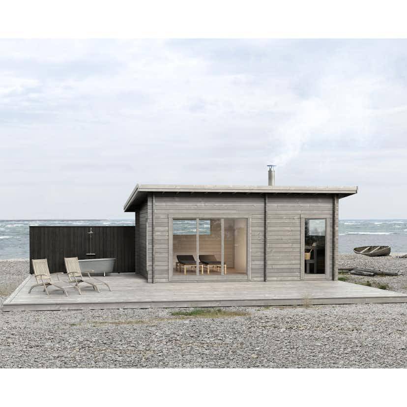 Attefallshus Baseco Svarttjärn 25 m² Fristående Bastuhus med Dusch