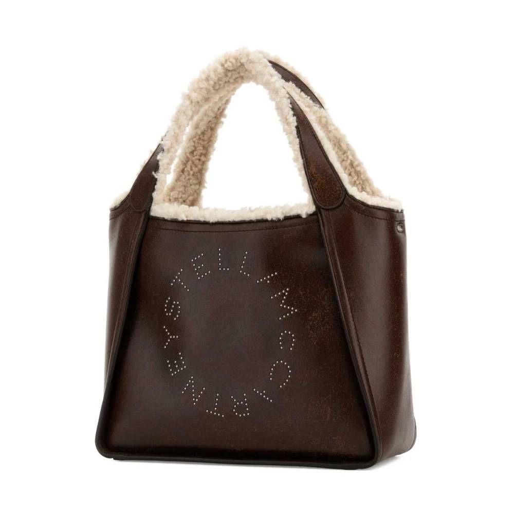 Stella McCartney Rund Tote Taske med Logo Detalje - Tasker - unisex - Brun - ONE SIZE -