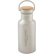 Thermo flaske i rustfrit stål og bambus låg - 350 ml.