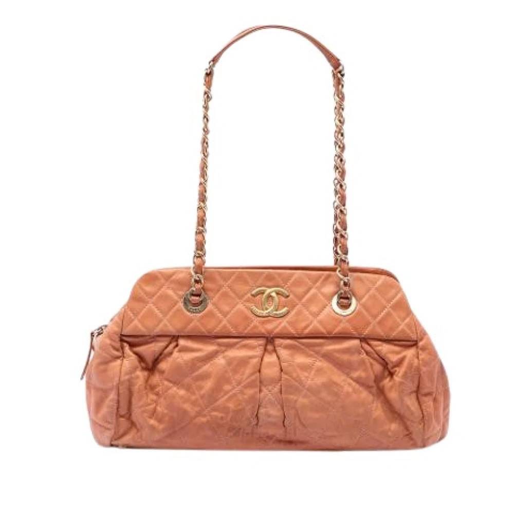 Chanel Vintage Pre-owned Chic Quilt Bowling Bag - Vintage - Dame - Orange - ONE SIZE - Uld