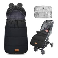 Baby åkpåse vinteråkpåse barnvagn buggy universell baby åkpåse vinter termo-fleece vattentät och väderbeständig fotpåsar med halkskydd, svart