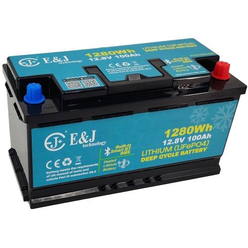 E&J Litiumbatteri 12 volt 100Ah (Bluetooth + HEAT)