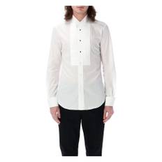 Junya Watanabe, Skjorta, Herr, L, Bomull, Vit Smocking Skjorta med Vingkrage - white (L)