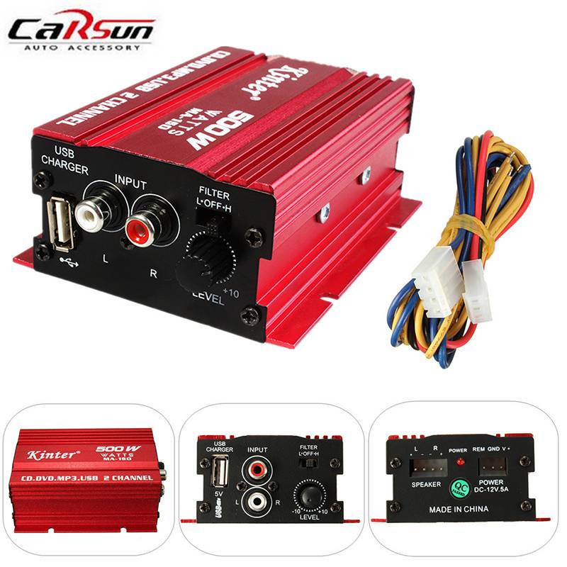 Mini digital stereo förstärkare hi -fi 2ch 500w usb hi-fi subwoofer för bil motorcykel båt kinter ma -150 fabrikspris