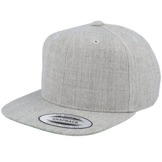 Yupoong - Grå snapback Keps - Kids Classic Heather Grey Snapback @ Hatstore