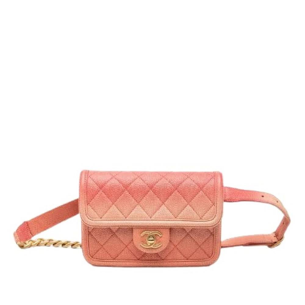 Chanel Vintage Pre-owned Sunset On The Sea Quilted Waist Bag - Vintage - Dame - Lyserød - ONE SIZE - Uld