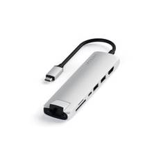 Satechi USB-C Slim MultiPort-hub - 4K - 7-vägs - Silver