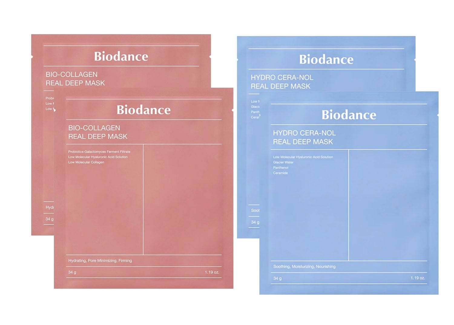 Biodance - Bio-Collagen Real Deep Mask x 2 pcs. + Hydro Cera-nol Real Deep Mask x 2 pcs. - Klar til levering - Prismatch